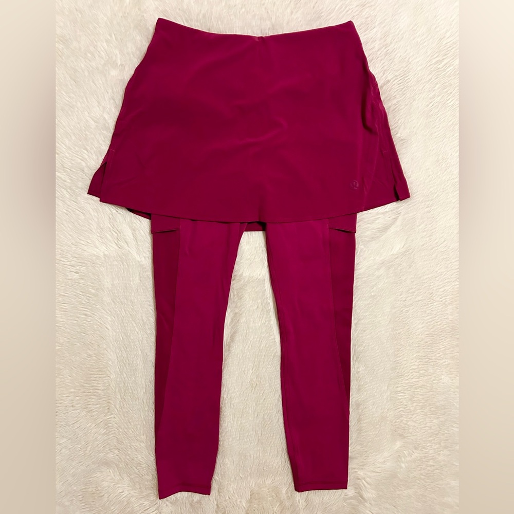 Lululemon 2 in 1 High Rise Tennis Skirt Leggings 25”